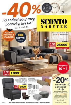SCONTO NÁBYTEK - -40% na sedací soupravy, pohovky, křesla