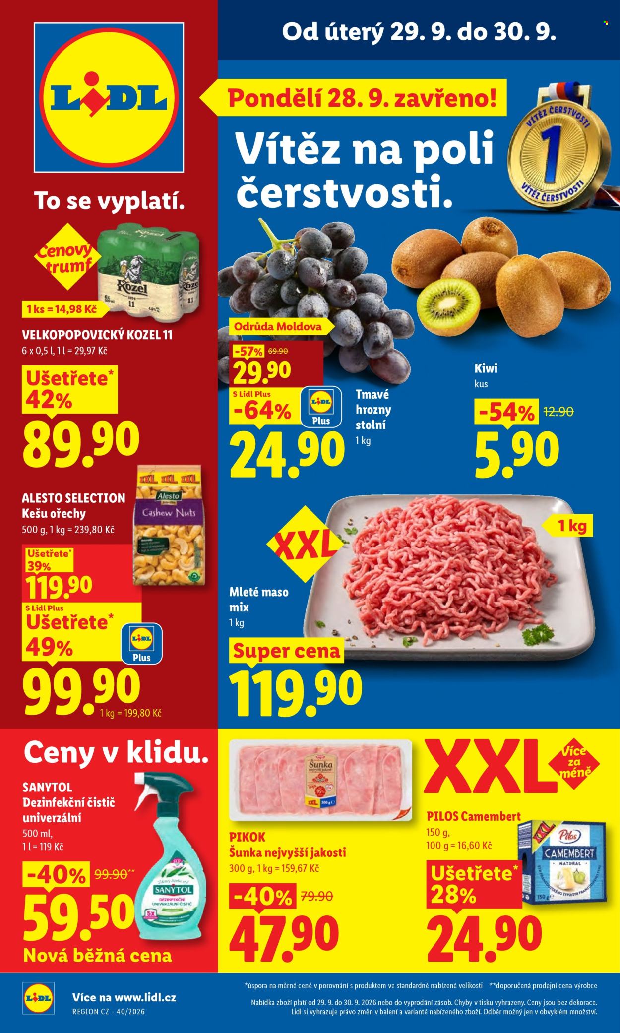 Leták Lidl - 29. 9. 2026 - 30. 9. 2026. Strana 1