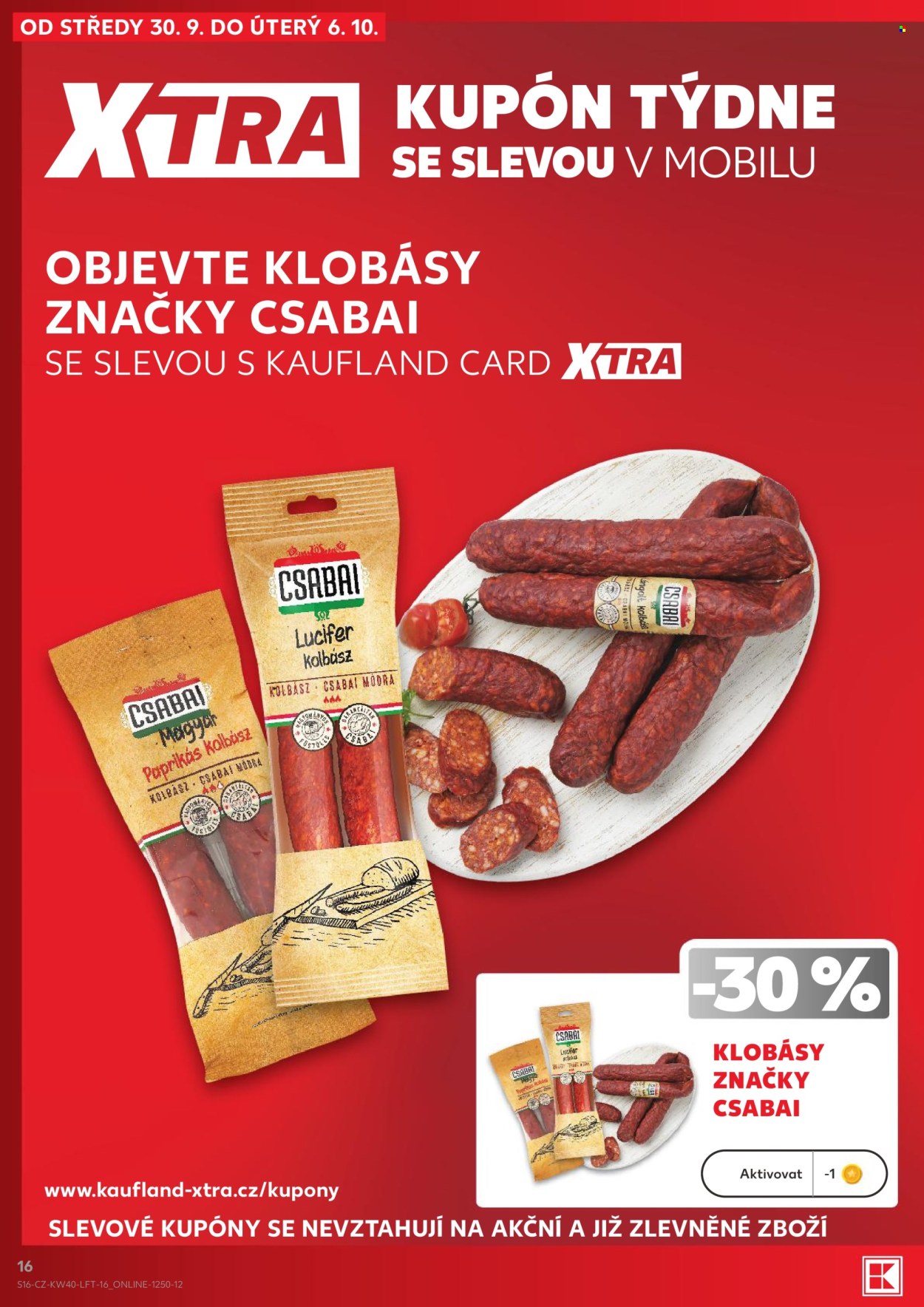Leták Kaufland - 30. 9. 2026 - 6. 10. 2026. Strana 16