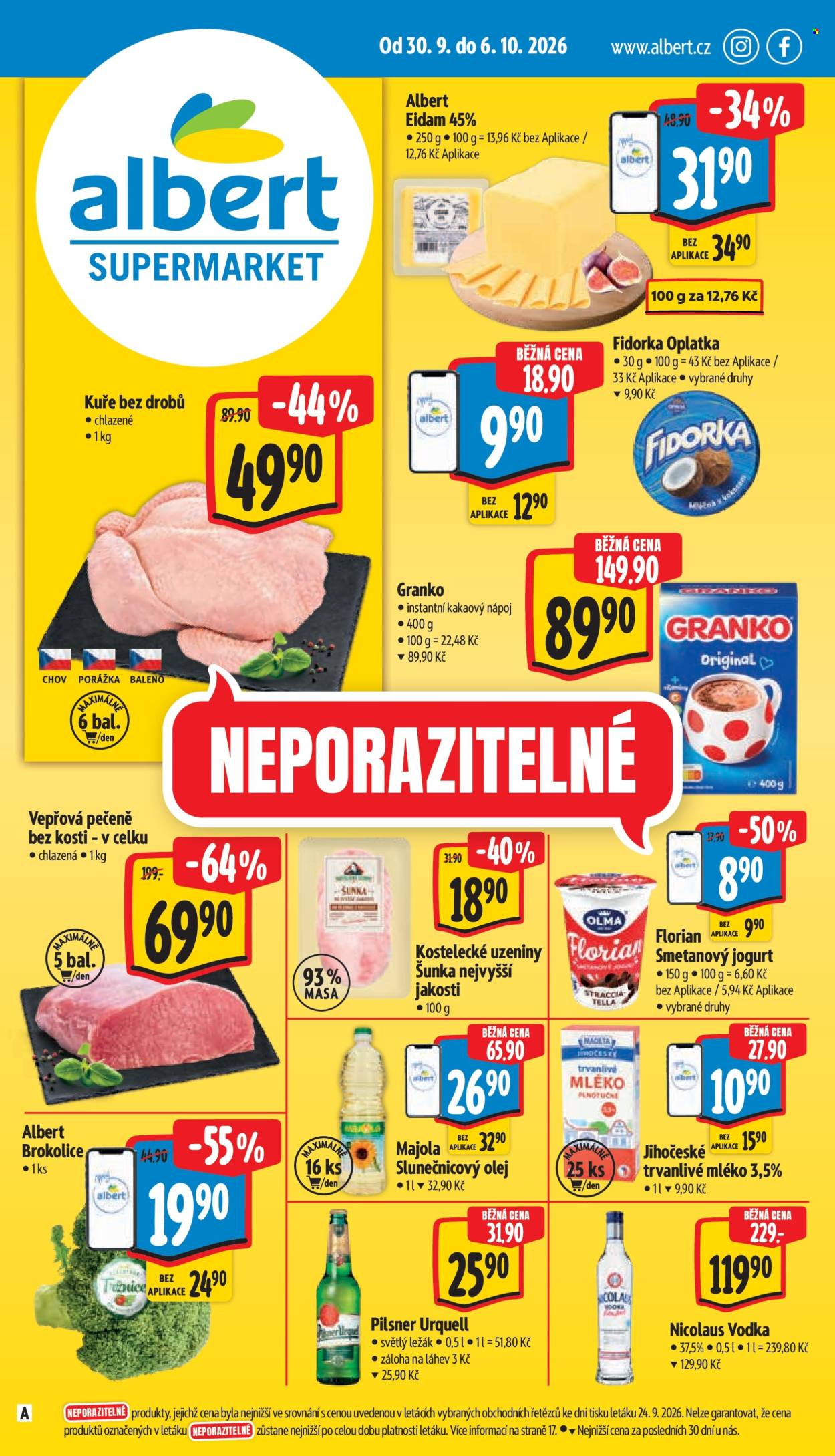 Leták Albert Supermarket - 30. 9. 2026 - 6. 10. 2026. Strana 1