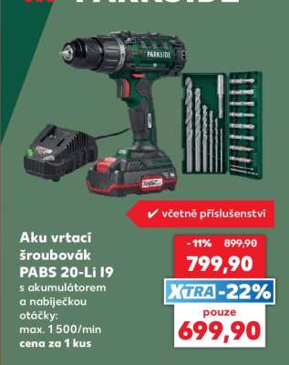 Aku vrtačí šroubovák PABS 20-Li I9