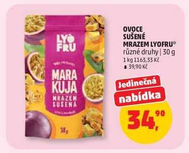 Ovoce sušené mrazem Lyofru