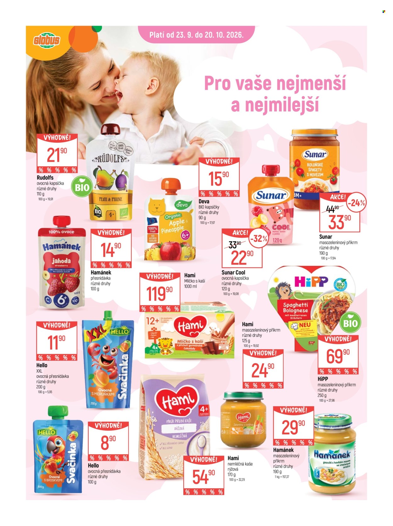 Leták Globus - 23. 9. 2026 - 20. 10. 2026. Strana 1