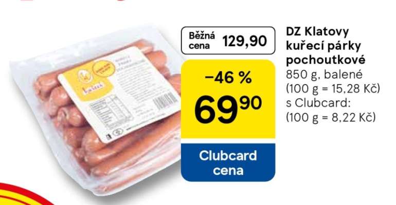 DZ Klatovy Kuřecí párky pochoutkové