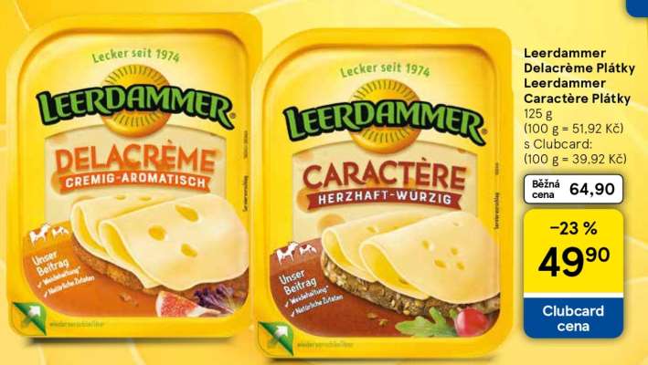 Leerdammer Delacrème Plátky, Leerdammer Caractère Plátky