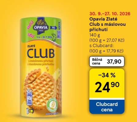 Opavia Zlaté Club s máslovou příchutí