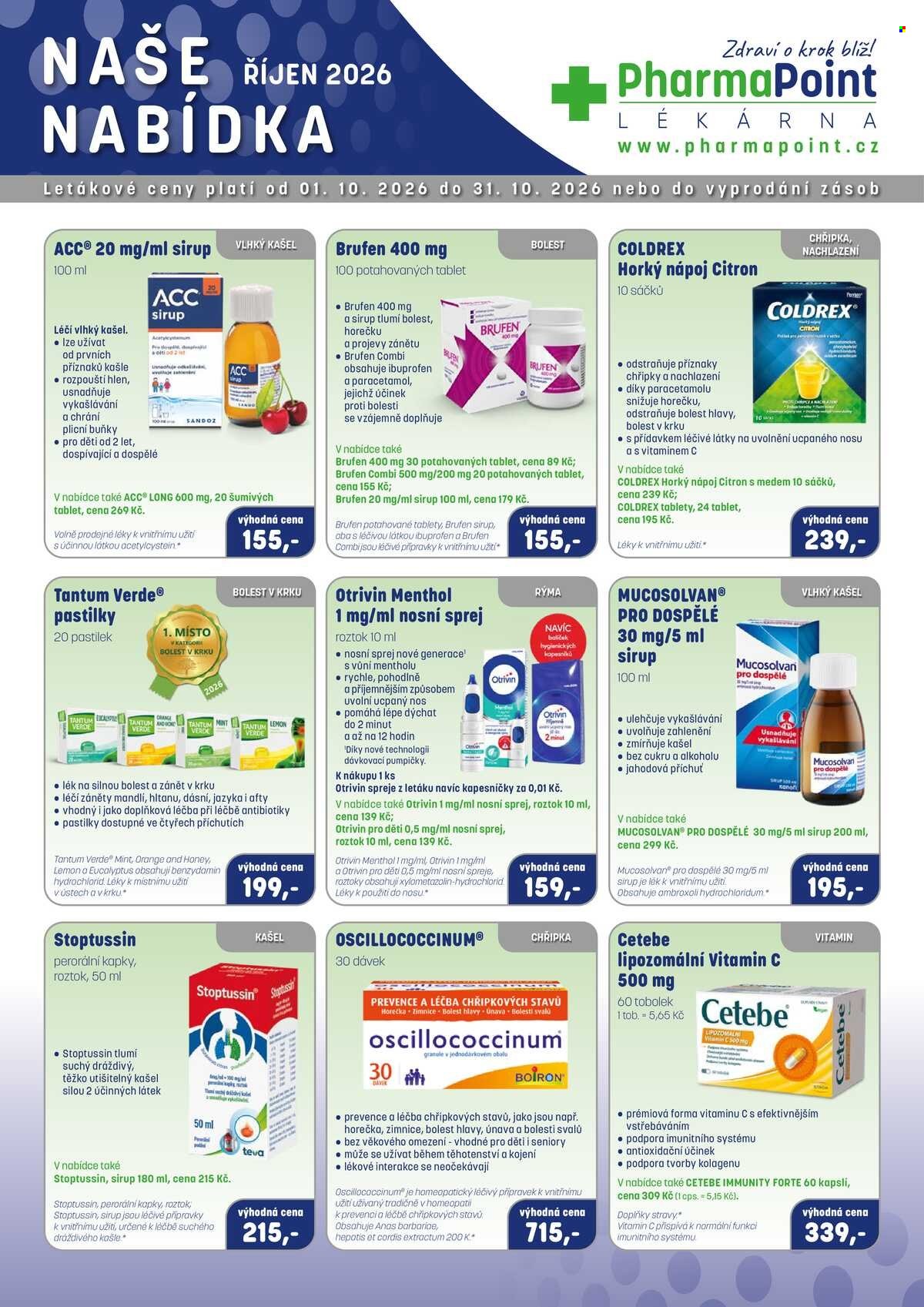 Leták PharmaPoint - 1. 10. 2026 - 31. 10. 2026. Strana 1