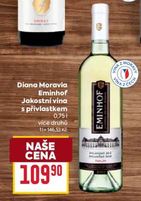 Diana Moravia Eminhof jakostní vína s přívlastkem