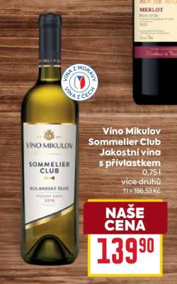 Víno Mikulov Sommelier Club jakostní vína s přívlastkem