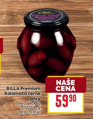 BILLA Premium Kalamata černé olivy