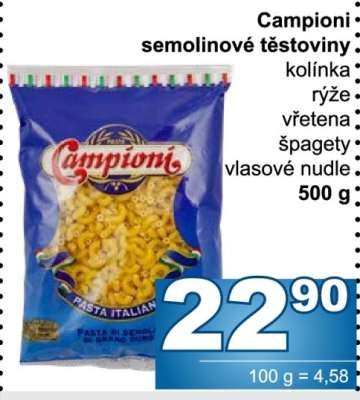 Campioni semolinové těstoviny