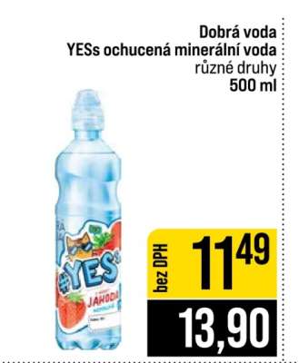 Dobrá voda YESs ochucená minerální voda