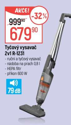 Tyčový vysavač 2v1 R-1231