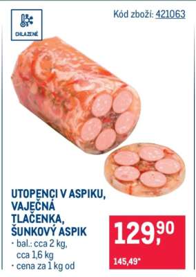 Utopenci v aspiku, Vaječná tlačenka, Šunkový aspik