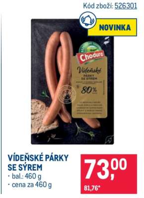 Vídeňské párky se sýrem