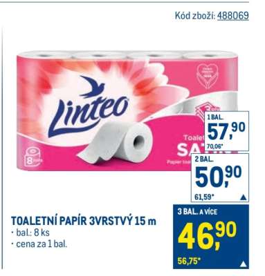 TOALETNÍ PAPÍR 3VRSTVÝ 15 m