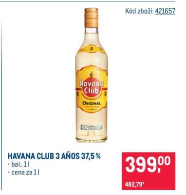 Havana Club 3 Años 37,5 %
