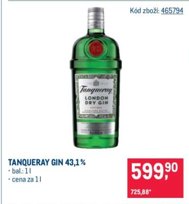 TANQUERAY GIN 43,1 %