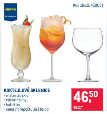 KOKTEJLOVÉ SKLENICE