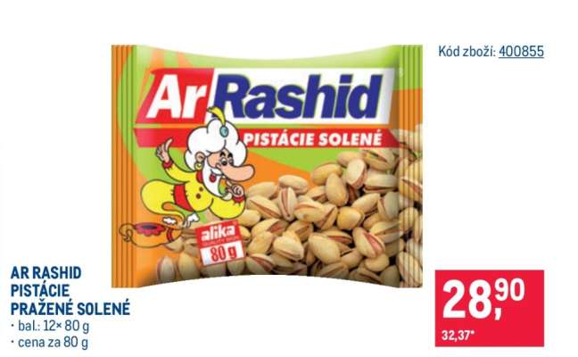 AR RASHID PISTÁCIE PRAŽENÉ SOLENÉ