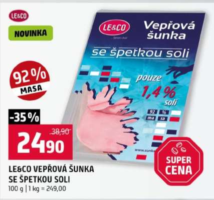 LE&CO Vepřová šunka se špetkou soli