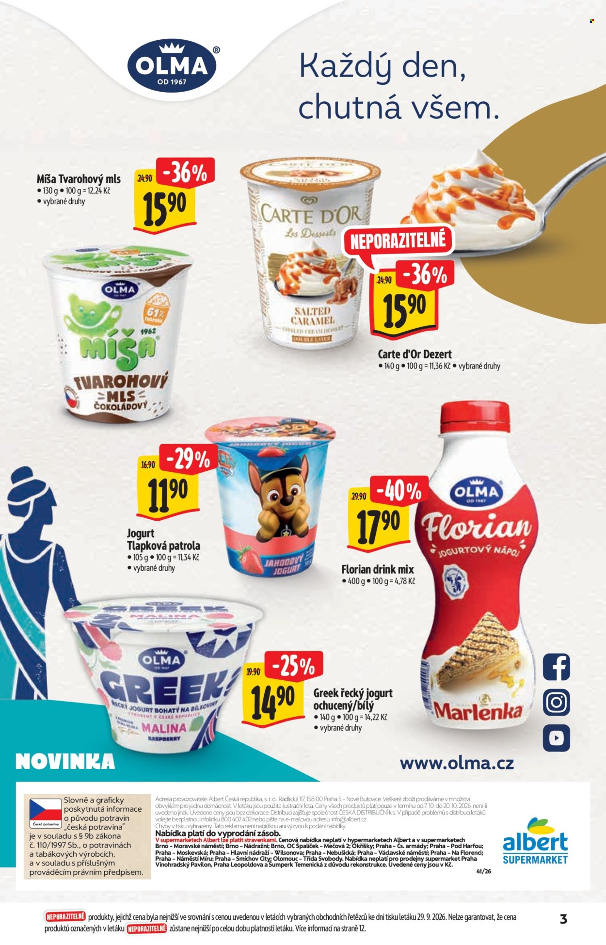 Leták Albert Supermarket - 7. 10. 2026 - 20. 10. 2026. Strana 3