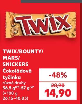 TWIX/BOUNTY/MARS/SNICKERS Čokoládová tyčinka