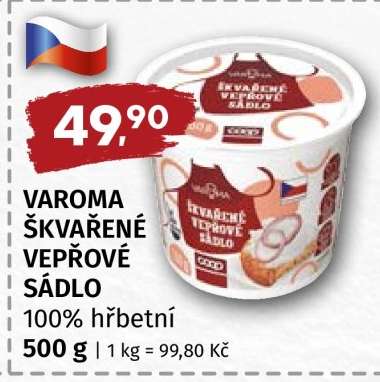 VAROMA ŠKVAŘENÉ VEPŘOVÉ SÁDLO