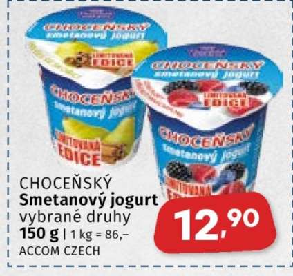 Choceňský smetanový jogurt