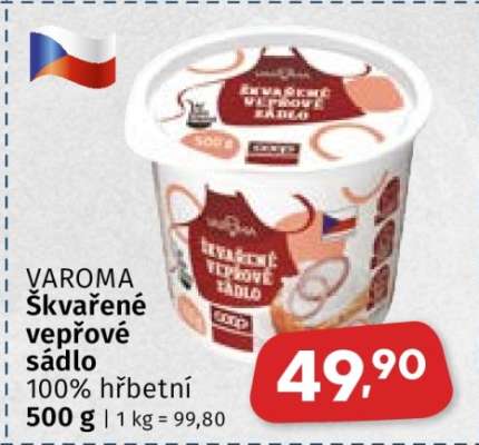 VAROMA ŠKVAŘENÉ VEPŘOVÉ SÁDLO