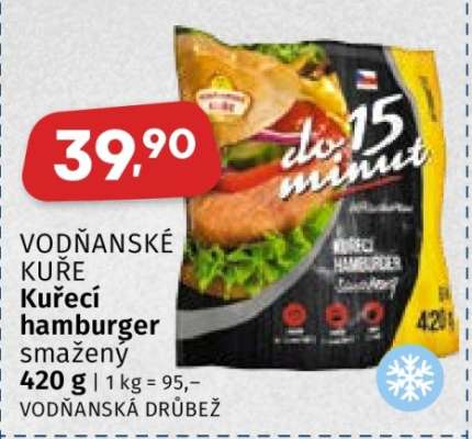Vodňanské kuře Kuřecí hamburger smažený