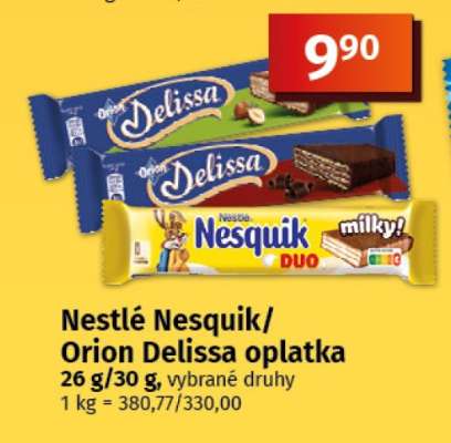 Nestlé Nesquik/Orion Delissa oplatka
