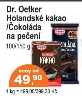 Dr. Oetker Holandské kakao /Čokoláda na pečení