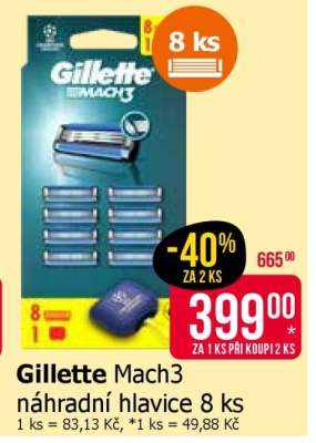 Gillette Mach3 náhradní hlavice 8 ks