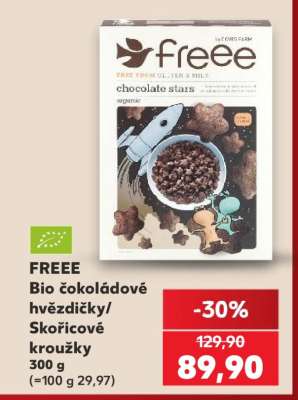 FREEE Bio čokoládové hvězdičky/skořicové kroužky