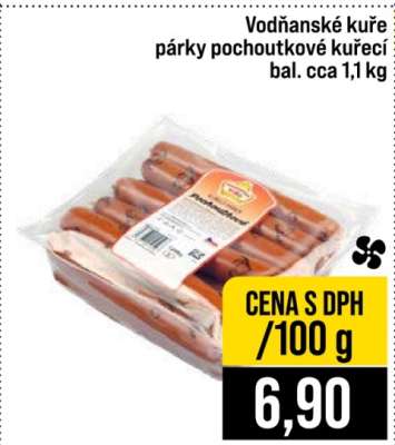 Vodňanské kuře párky pochoutkové kuřecí