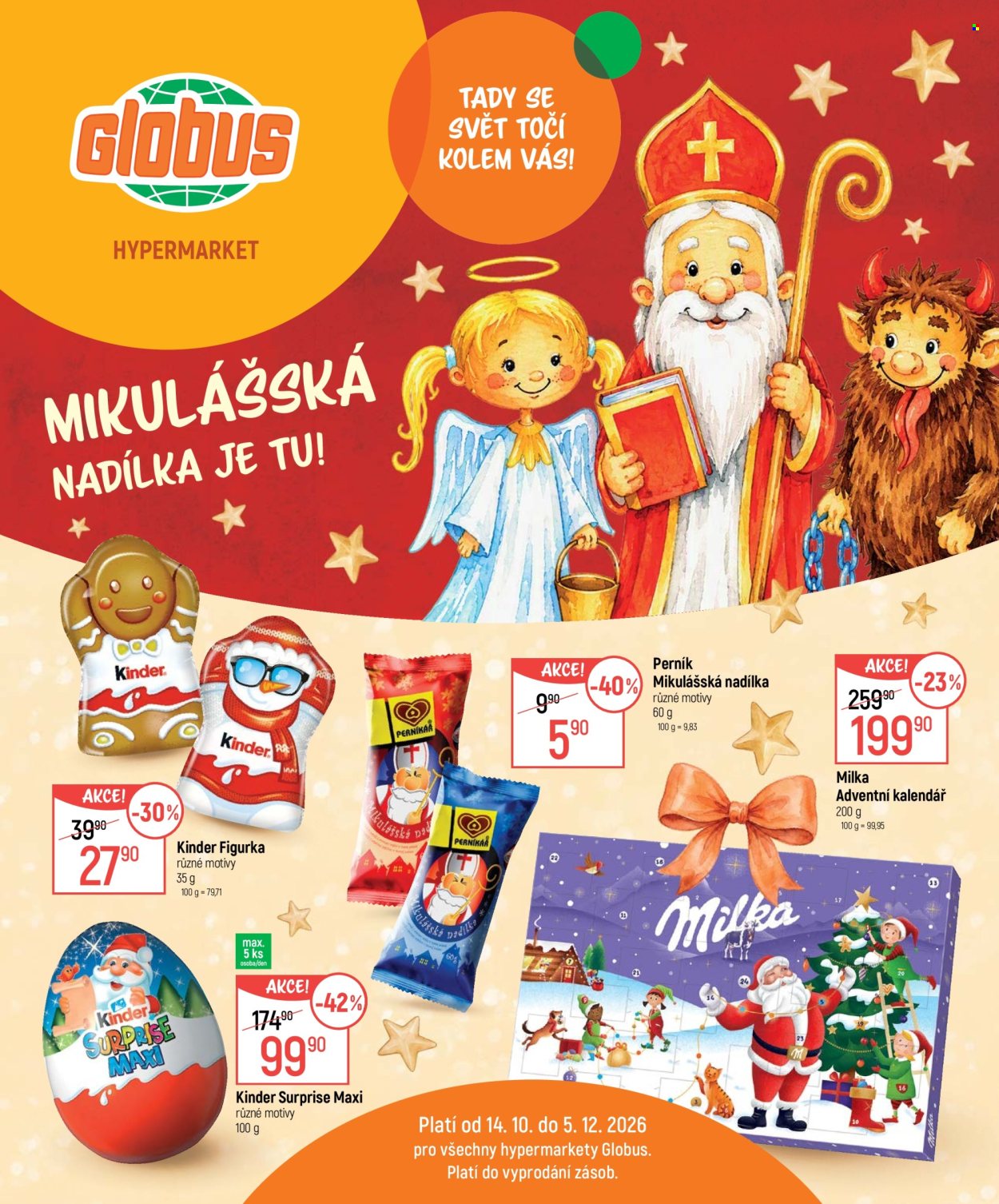 Leták Globus - 14. 10. 2026 - 5. 12. 2026. Strana 1
