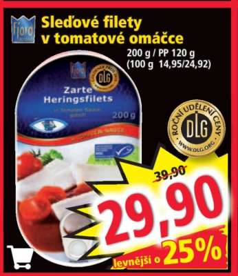 Sledové filety v tomatové omáčce