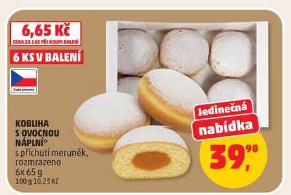 Kobliha s ovocnou náplní*