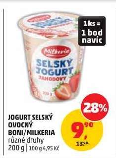 Jogurt Selský Ovocný Boni/Milkeria