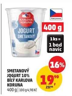 SMETANOVÝ JOGURT 10% BÍLÝ KARLOVA KORUNA