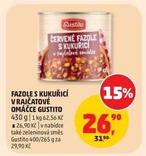 FAZOLE S KUKUŘICÍ V RAJČATOVÉ OMÁČCE GUSTITO