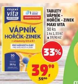 Tablety Vápník - Hořčík - Zinek Maxi Vita