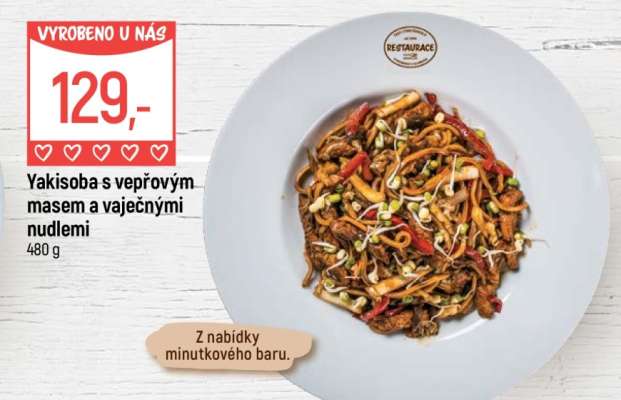 Yakisoba s vepřovým masem a vaječnými nudlemi