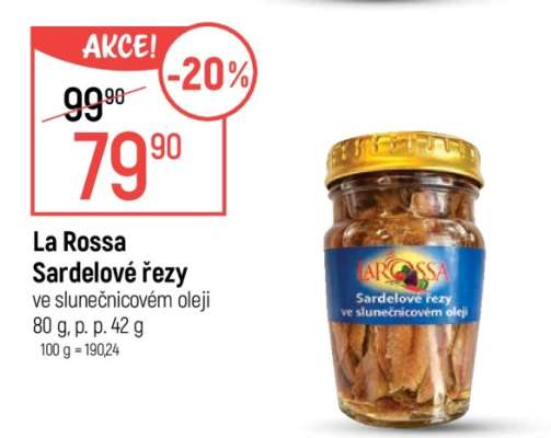 La Rossa Sardelové řezy ve slunečnicovém oleji