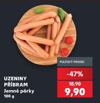 UZENINY PŘÍBRAM Jemné párky 100 g