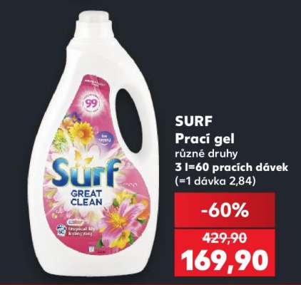 Surf prací gel