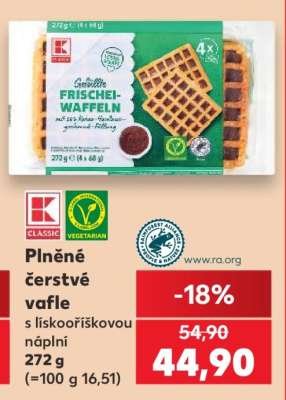 Plněné čerstvé vafle
