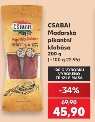 CSABAI Maďarská pikantní klobása