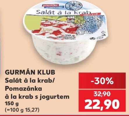 GURMÁN KLUB Salát à la krab/ Pomazánka à la krab s jogurtem